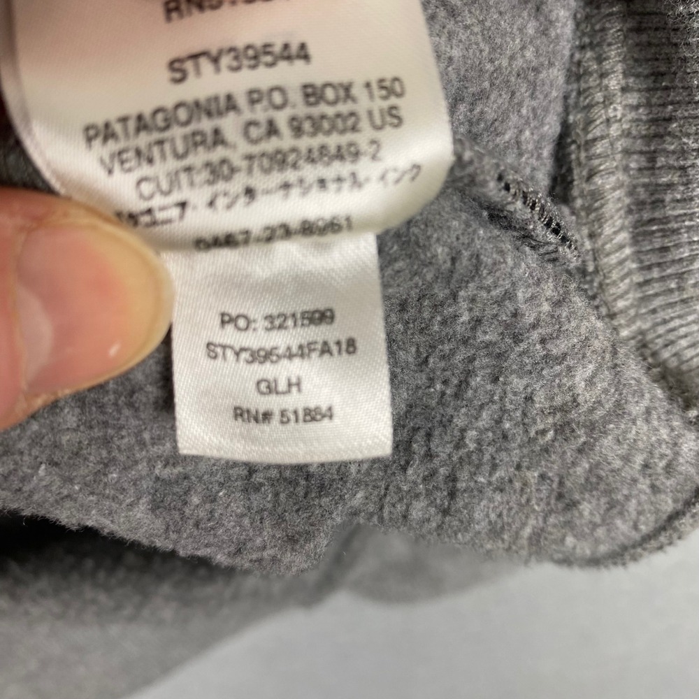 Patagonia Uprisal Crew Fitz Roy Bear Graphic Regular Fit Sweatshirt Women L Gray - Picture 7 of 9